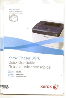 Xerox Phaser 3610 Quick Use AND Installation Guide Manuals *PAPER not PDF*