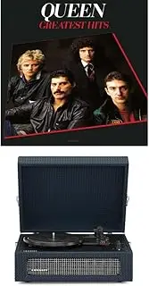Crosley Voyager Portable Bluetooth Turntable (Black) and Queen - Greatest Hits [Bundle]