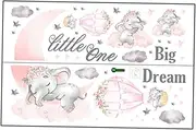 ERINGOGO Artistic PVC Elephant Wall Stickers Set for Boys and Girls Teen Living Room Removable Decals