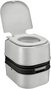 [OGL] Portable Toilet 24L Camping Potties Outdoor Toilet Hiking Caravan Travel Porta Potty,Black&Grey,46x38x44cm