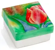 1749* TULIP CAPIZ SHELL TRINKET BOX