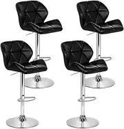 [Artiss] Bar Stools Stool Set of 4 Adjustable Kitchen Swivel Counter Barstools Dining Chair Gas Lift Black in 69-82cm Seat Height Floor for Home Dining Room Cafe Outdoor Indoor