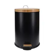 Eco Basics 20L Rubbish Bin/Trash Garbage Can Waste Container Storage Round Black