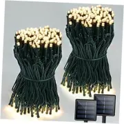 Super-Long 2-Pack Each 85FT Solar String Lights Outdoor, 480 2 Pack Warm White