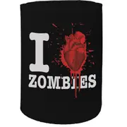 Alcohol Stubby Holder - I Love Zombies - Funny Novelty Birthday Gift Joke Beer Can Bottle Coolie