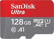 SanDisk 128GB Ultra microSDXC Card + SD Adapter up to 140 MB/s with A1 App Performance, UHS-I, Class 10, U1, Black (SDSQUAB-128G-GN6MA)