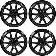 4PCS 18in Snap-On Bright Black Wheel Hub Covers for Models - Refresh Your Wheel Appearance