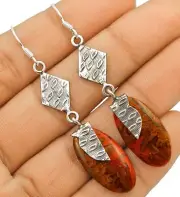 Natural Cady Mountain Agate 925 Solid Sterling Silver Earrings Jewelry