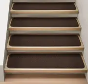 Set of 12 ATTACHABLE Carpet Stair Treads 8"x27" CHOCOLATE BROWN runner rugs