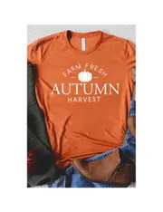 Azura Exchange Orange FARM FRESH AUTUMN Harvest Short Sleeve T Shirt