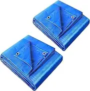 [2PCE] Handy Hardware Heavy Duty Poly Tarpaulin, Tie Down and Suspend, Use to Protect Possessions from Wind, Rain, Sunlight (Blue - 2.4x3m)