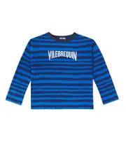[Vilebrequin Kids] Vilebrequin Kids Logo striped cotton jersey T-shirt Y 14 blue