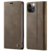 Compatible For iPhone 11 Pro Case CASEME 033 Series RFID Wallet Stand Calf Texture Leather Phone Cover Espresso