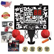 Durable Mini Basketball Hoop with Easy Install Scoreboard - Gift for All Ages