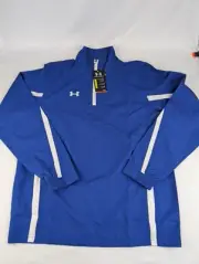 Men's M Under Armour Pullover Windbreaker Jacket Blue Long Sleeve Quarter Zip