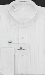 100% Pima Cotton. Wing Collar Tuxedo Shirt in the Gift Box