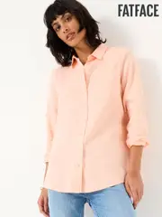 FatFace Coral Pink Olivia Linen Shirt (E88110) | $136