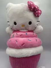 HELLO KITTY Sanrio Pink Spinkle Cupcake Animal Plush 15” 2014