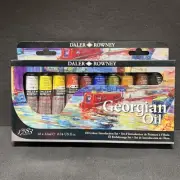 Daler Rowney Georgian Oil Color Paint 10 tubes- Each tube 0.74 oz (22 ml)