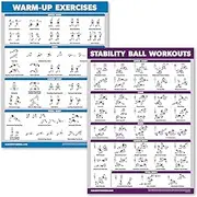 Palace Learning 2 Pack - Warm Up Exercises + Stability Ball Exercises - Set of 2 Workout Charts