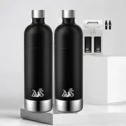 Aqualit Seal® Stainless Steel Bottle - Water Bottle for Water Carbonators Compatible with Aarke Carbonator 3, Philips GoZero, Sodapop Cooper, Brita SodaONE - 1 Litre Sparkling Water Dishwasher Safe