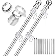 2 Pack No Tangle Flag Pole Kit, 6ft Flag Poles with Tangle Free Aluminum Flag...