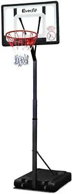 Everfit 2.6M Basketball Hoop Stand System Adjustable Portable Pro Kids Clear