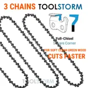 3X Chainsaw Chain 24" Full Chisel 3/8 063 84 DRIVE LINKS for Baumr-Ag SX82 82cc