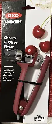 OXO Good Grips Cherry And Olive Pitter (Pit Remover) - Red - Dishwasher Safe