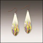 DC Designs Pastel Tulips Art Print Long Teardrop Earrings 19NLE Unique Gift