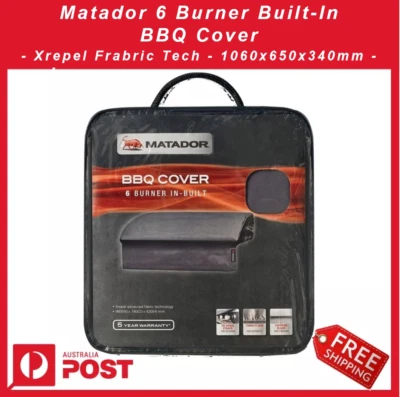 New Matador BBQ Cover - 6 Burner Built-In - Xrepel Fabric Technology + Free Ship
