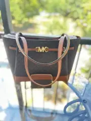 Michael Kors Reed Large Tote Shopper Shoulder Handbag Purse Bag Brown MK+ Wallet