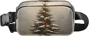 [XYMZR] Christmas Tree Snow Winter Fanny Pack Hip Bag Belt Bag for Women Man Fashion Waist Pack Water-repellent Crossbody Bag for Halloween Costumes Running Hiking Jogging Travel Sport, Multi-colored