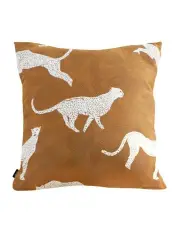 [SOGA] Cheetah Animal Print Throw Pillow 50cm in Brown/White