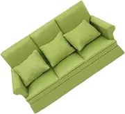1:12 Scale Miniature Dollhouse Sofa with 3 Pillows Toy Couch for Dollhouse Miniature Furniture for Living Room Modern Design