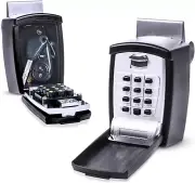Car Window Punch Button Lock Box, Black- Portable Key Storage Vault Lockbox Fits