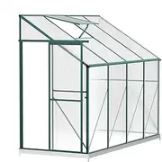 ALFORDSON Greenhouse Garden Transparent Shed with Sliding Door, 2.52x1.27x2.18m, Walk-in Tunnel Green House with Adjustable Roof Vent, Aluminium Steel Frame Grow Tent for Gardening Plant Flowers