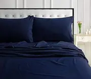 [Tribeca Living] 170SOSHEETCKIG Deep Pocket Sheet Set, Cal King, Indigo