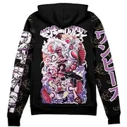 One Piece Monkey D. Luffy Roronoa Zoro Luffy Gear 5 Hoodie Zip-Up Hoodie Anime 3D Front Pocket Graphic For Couple's Men's Women's Adults' Halloween Carnival Ma