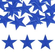 16Pcs Iron on Star Patches Sew on Star Embroidered Patches, 29mm Blue