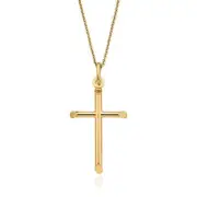 9ct Yellow Gold 26mm Polished Cross Pendant