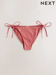 Rose Pink Tie Side Bikini Bottoms (F17655) | $30