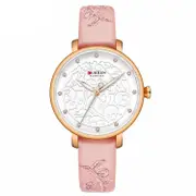 Crystal Leather Band Women Wrist Watch Elegant Design Quartz Watch