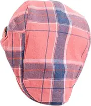 [TOGEVAL] Men's Newsboy Beret Flat Cap Women's Newsboy Cap Vintage Beret Mens Driving Hat Fashionable Headwear Pink