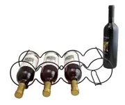Black Stackable Table Top Wine Rack Bottle Holder Each Holds 4 Bottles - Keep...