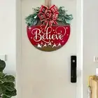 Rustic Christmas Door Decor Reusable Ornament Festive Wooden Signs for Home