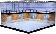 Double Layer 1:64 Car Model Parking Lot Background LED Display Case Vehicle Garage Showcase for Model Cars Accessories Layout, Red Brick