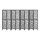Artiss 8 Panel Clover Room Divider Screen Partition Privacy Wooden Stand Black