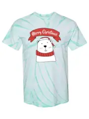 Merry Christmas Polar Bear Tie Dye Tee -SPIdeals Designs