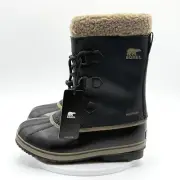 SOREL Yoot Pac Size 4 Big Kids Winter Waterproof Boots Black, New in Box